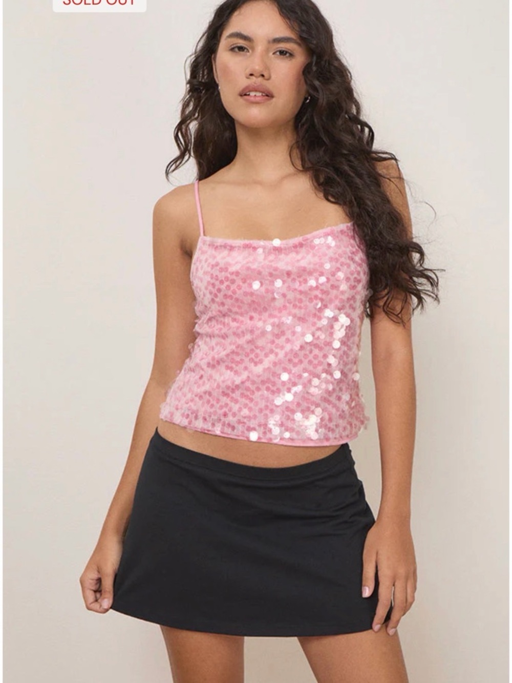 Motel Rocks Pink Sequin Cami Top
